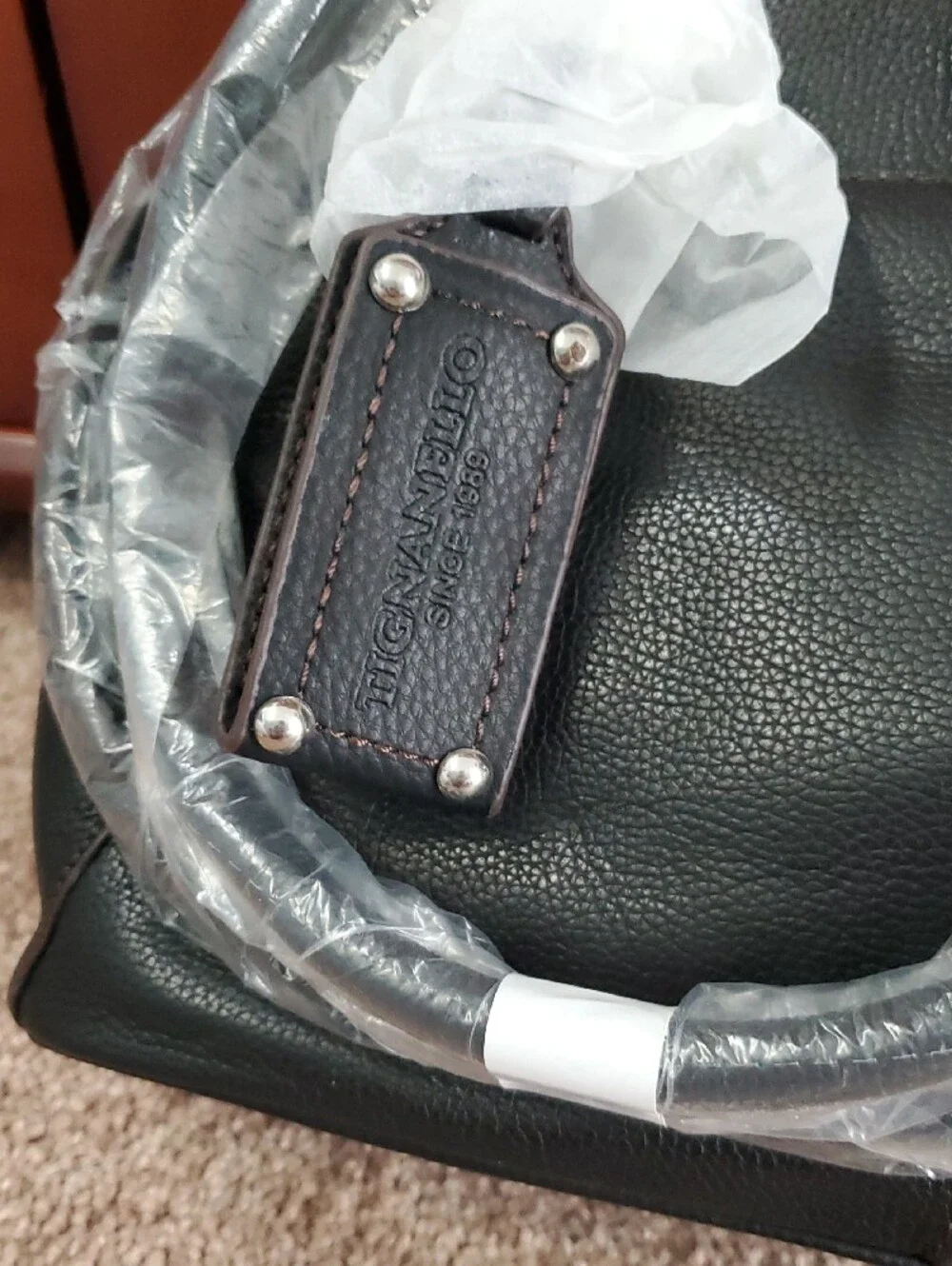 BRAND NEW!!  Tignanello Black Leather Women's Carryall Bag